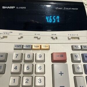 Sharp Adding Machine - EL2192RII - 12 Digit - 2 Color Printer - Works